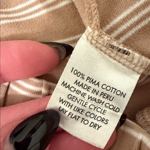 LAKE Pima Crew Wide Leg Pajama Set Sandstone Mixed Stripe - Picture 13 of 15